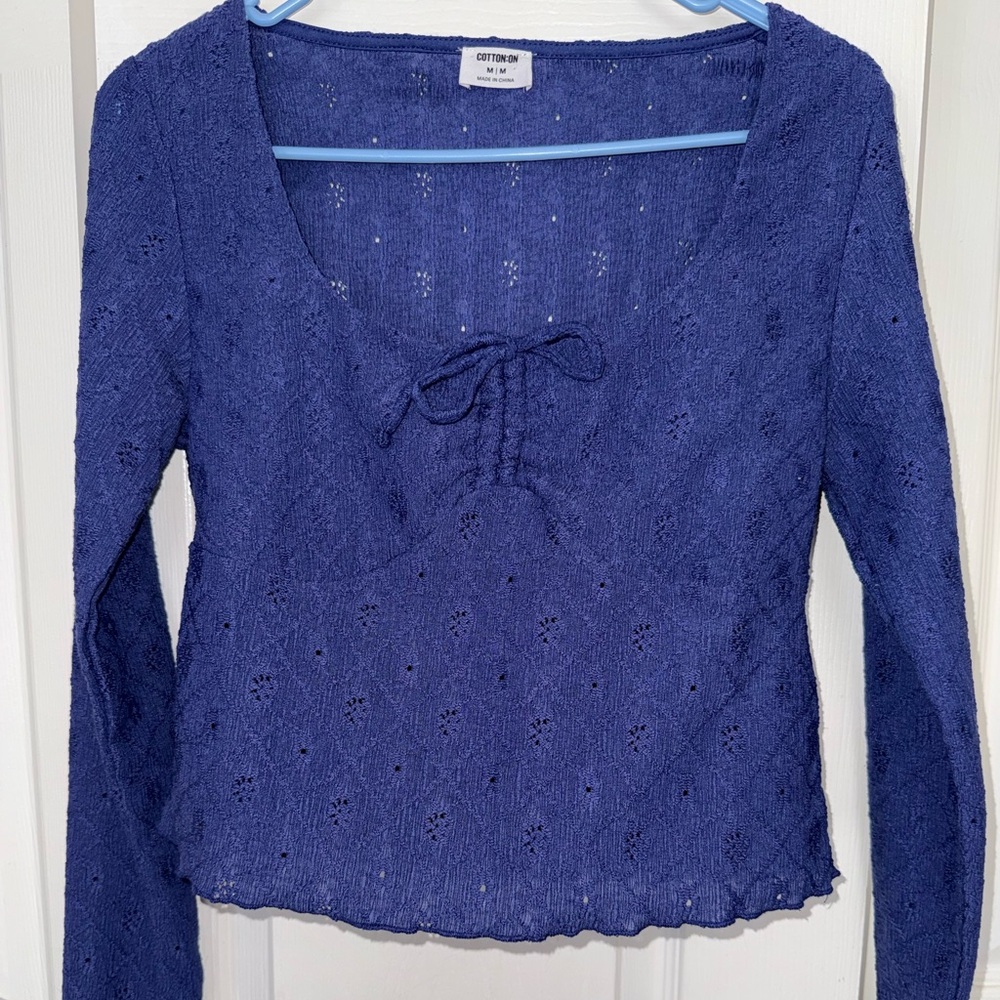 Cotton On Deep Blue Textured Blouse